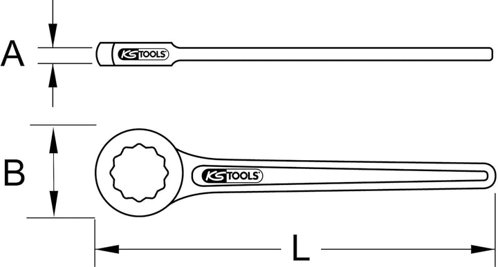 KS Tools 517.2576 Einringschlüssel, gerade, 1.3/8 Zoll