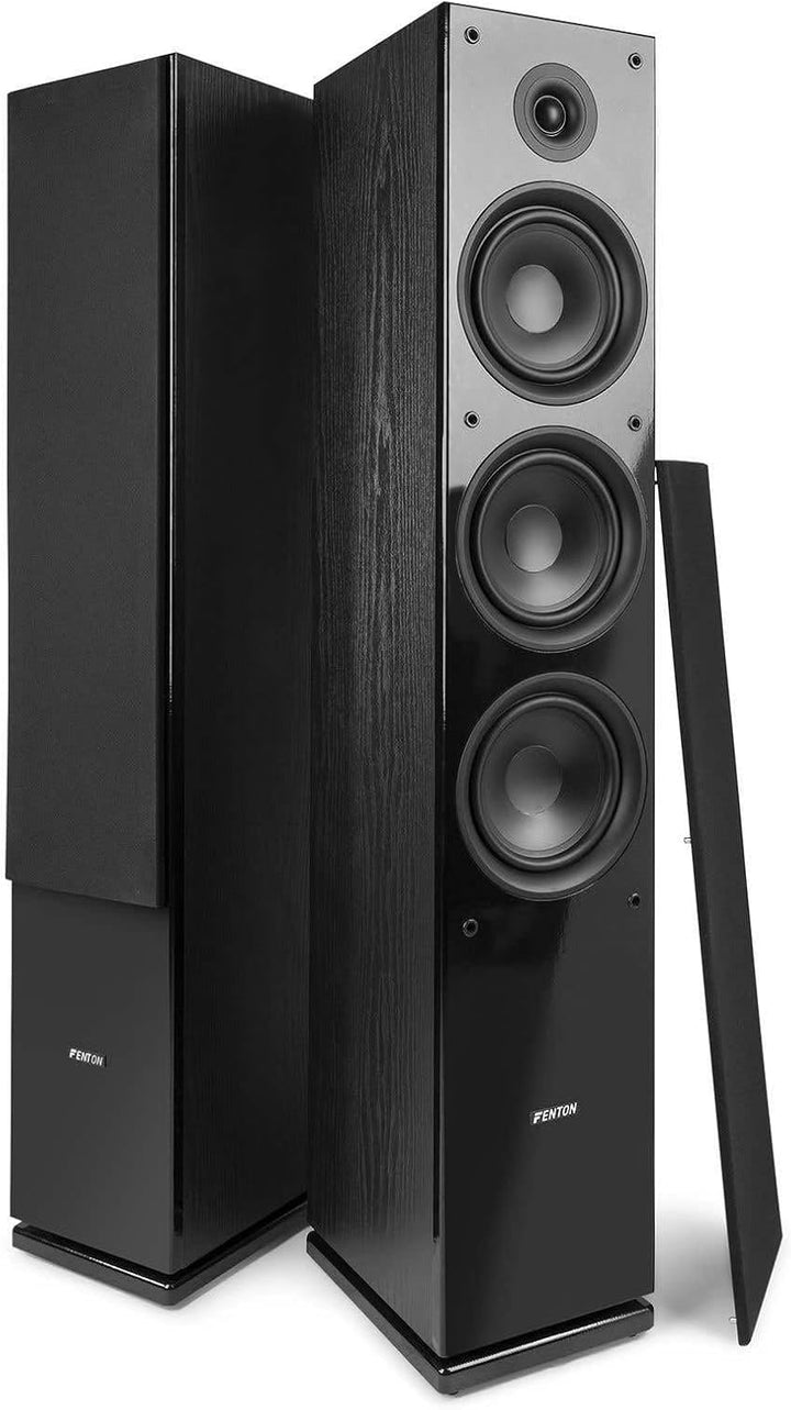 Fenton SHF80B HiFi-Lautsprecher 500 Watt - 3-Wege High-End-Lautsprecherset - 3 Tieftöner und Hochtön