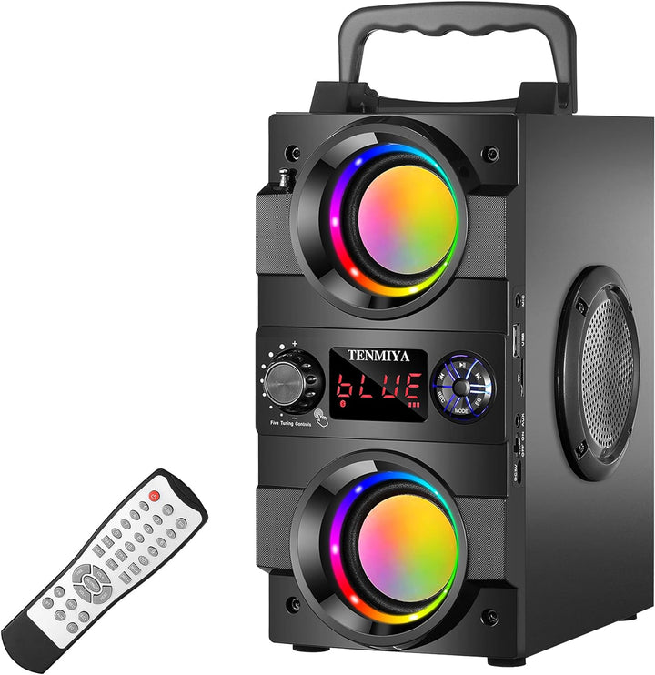 TENMIYA Bluetooth-Lautsprecher, 40 W (60 W Peak) Tragbare Bluetooth-Lautsprecher mit Beleuchtung Kab