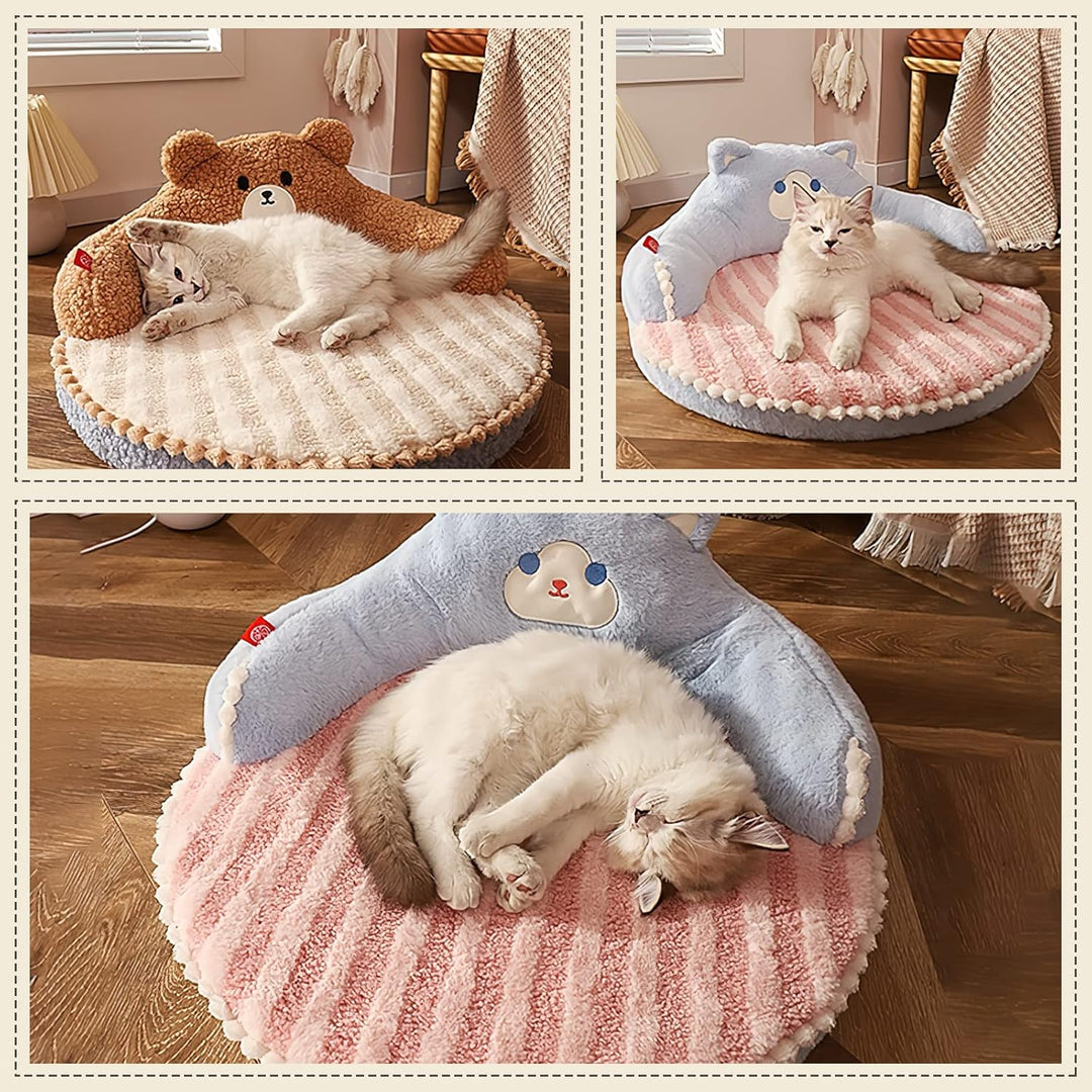 Galatée Katzenbett, Rundes Haustierbett Für Katzen Und Welpen, Warmes, Bequemes Haustierbett, Abnehm