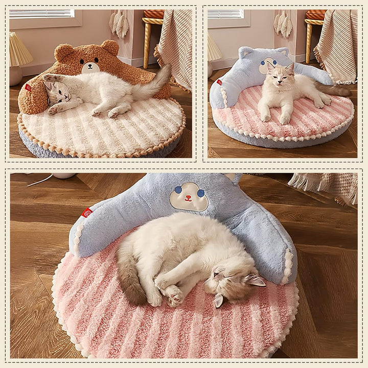 Galatée Katzenbett, Rundes Haustierbett Für Katzen Und Welpen, Warmes, Bequemes Haustierbett, Abnehm