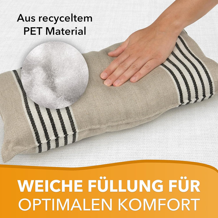 sositex | 1 Premium Saunakissen Lieblingskissen Reisekissen | Design: Moika | Masse: 45 x 22 cm, Lei