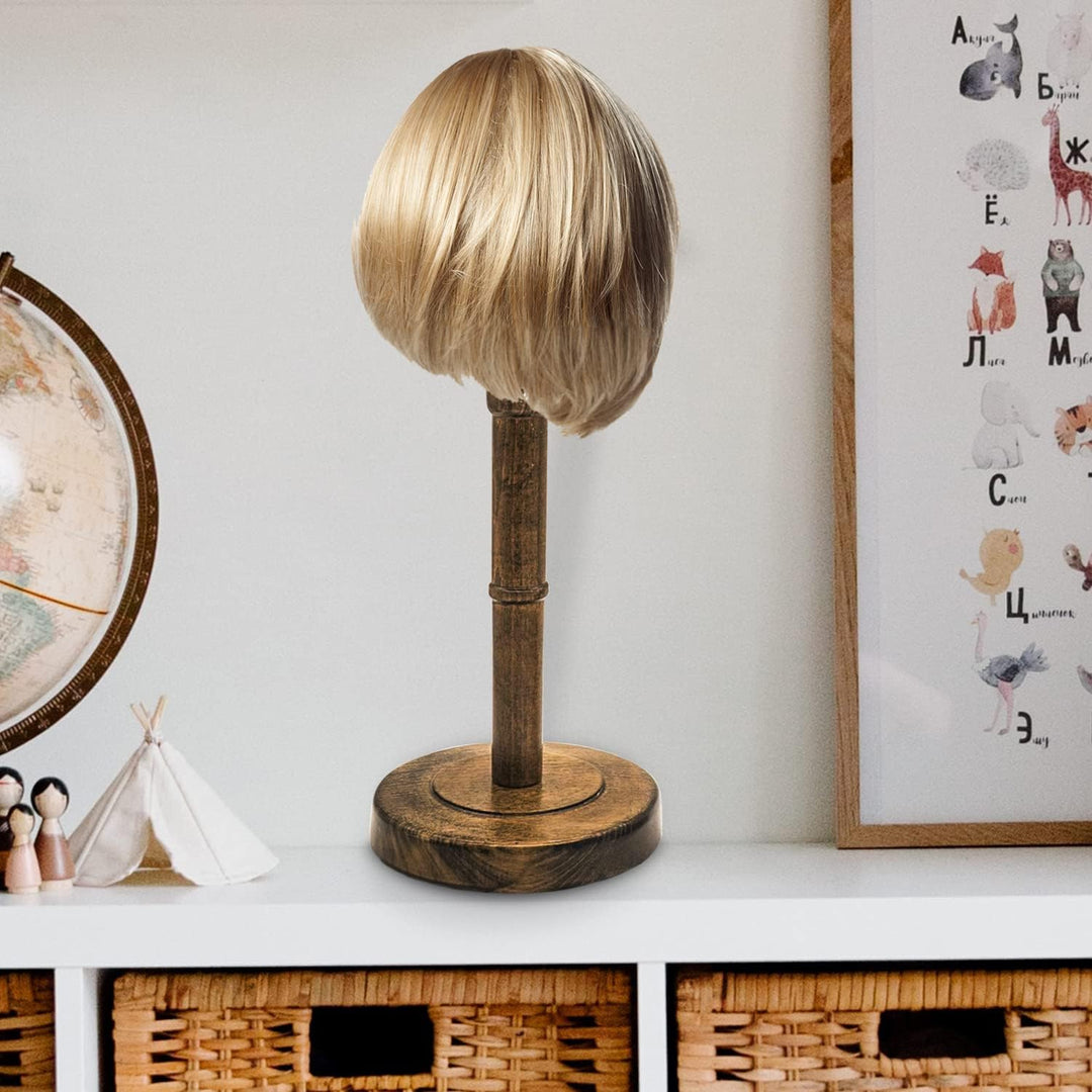 Vintage Holz Hutständer Dsiplay,Freistehender Perückenständer,Tisch-Hutständer,Halter für Mützen und