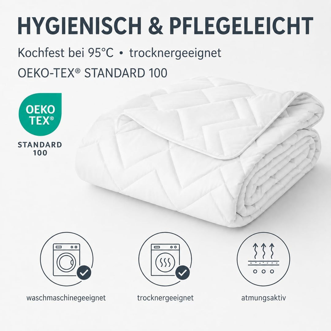 sei Design Mikrofaser Sommer-Bettdecke 220x200 | Kochfest, speziell für Allergiker und häufiges Wasc