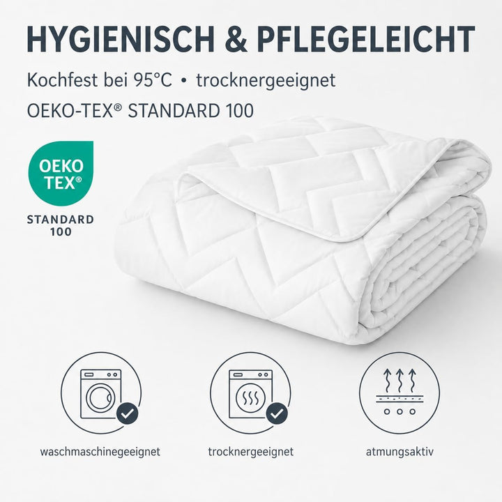 sei Design Mikrofaser Sommer-Bettdecke 220x200 | Kochfest, speziell für Allergiker und häufiges Wasc