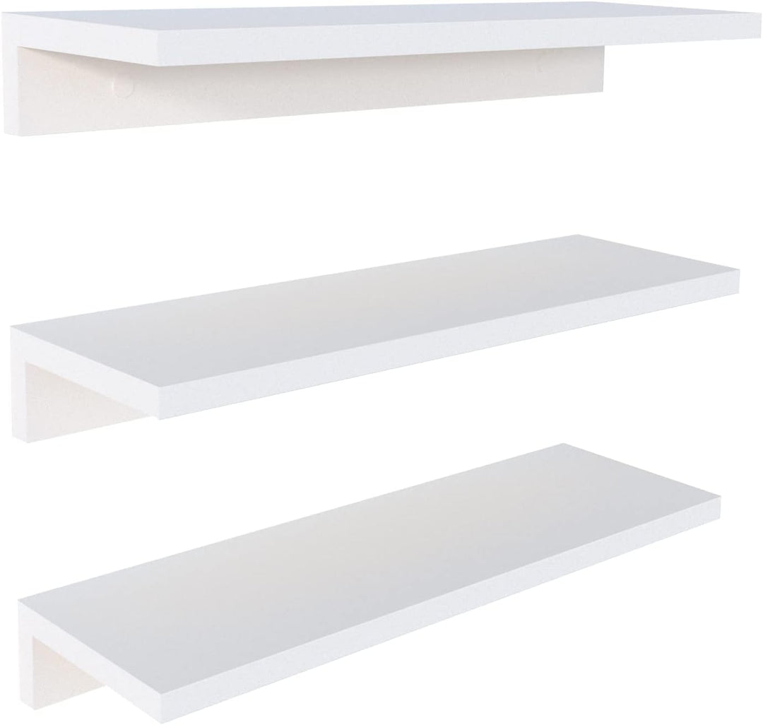 Henor Set mit 3 Wandregalen aus FSC® Holz 55 x 17 x 7.5 cm. Weiss 3x55 Weiss, 3x55 Weiss