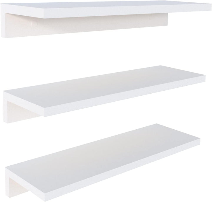 Henor Set mit 3 Wandregalen aus FSC® Holz 55 x 17 x 7.5 cm. Weiss 3x55 Weiss, 3x55 Weiss