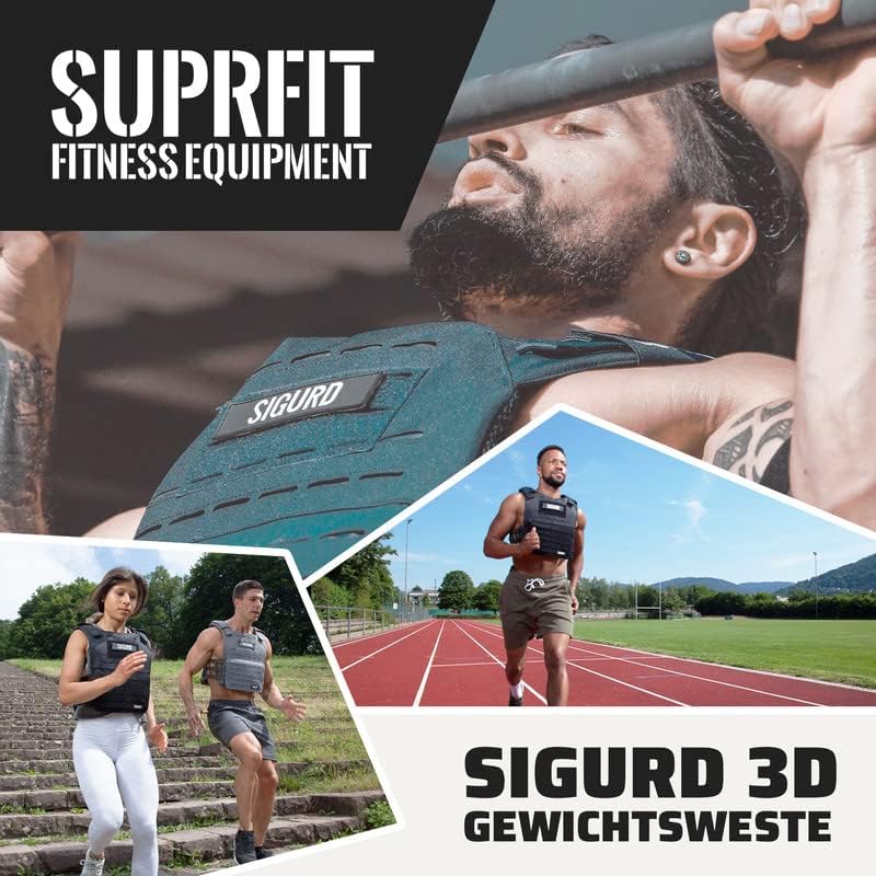 SUPRFIT - Sigurd 3D Gewichtsweste für Calisthenics, Krafttraining &amp; Crossfit - Verstellbare Weight V