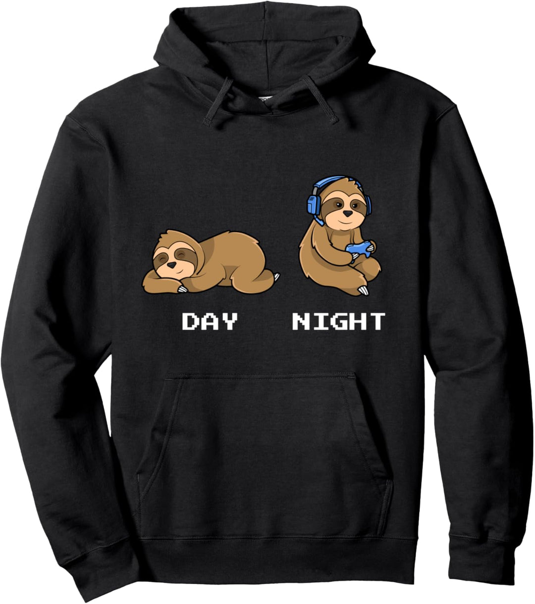 Faultier Gamer - am Tag schlafen - in der Nacht zocken Pullover Hoodie