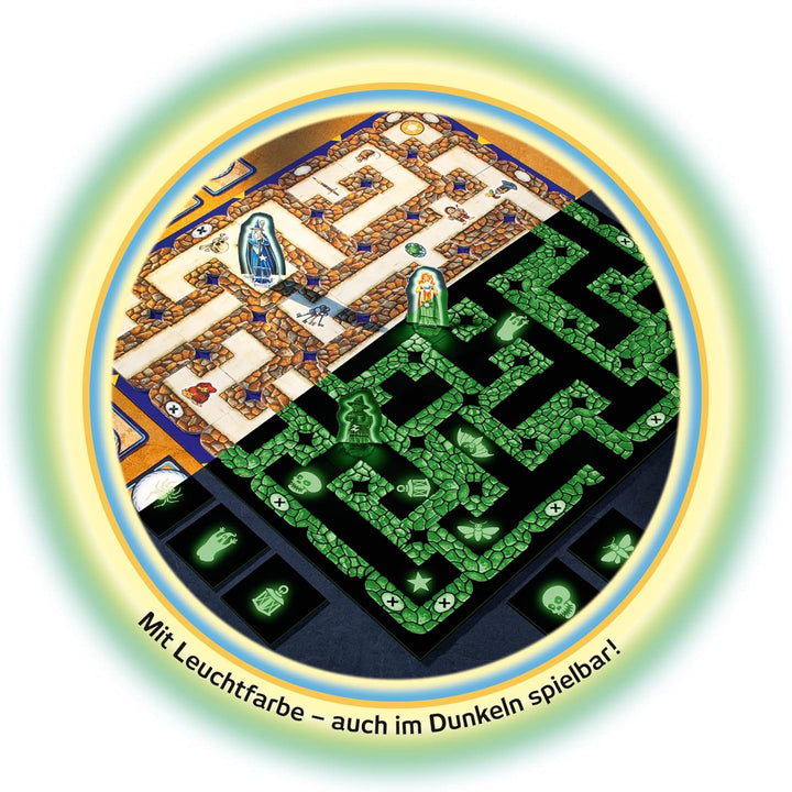 Ravensburger 26687 - Labyrinth Glow in The Dark - Familienklassiker mit Leuchtfarbe, Spiel für Kinde