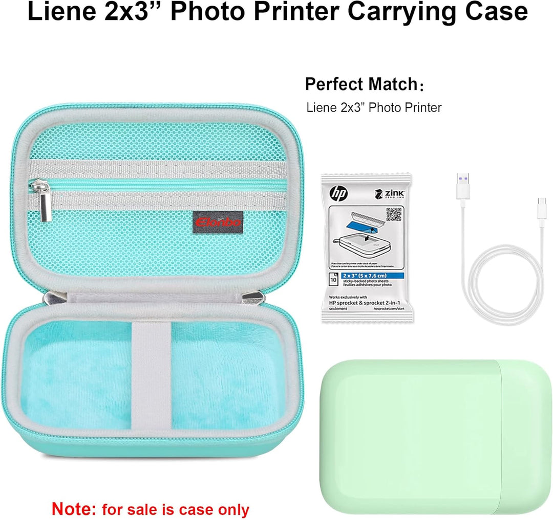 Elonbo Tragetasche für Liene 2x3 Fotodrucker, Tragbarer Instant-Drucker Reisehalter, Mini-Bild-Druck