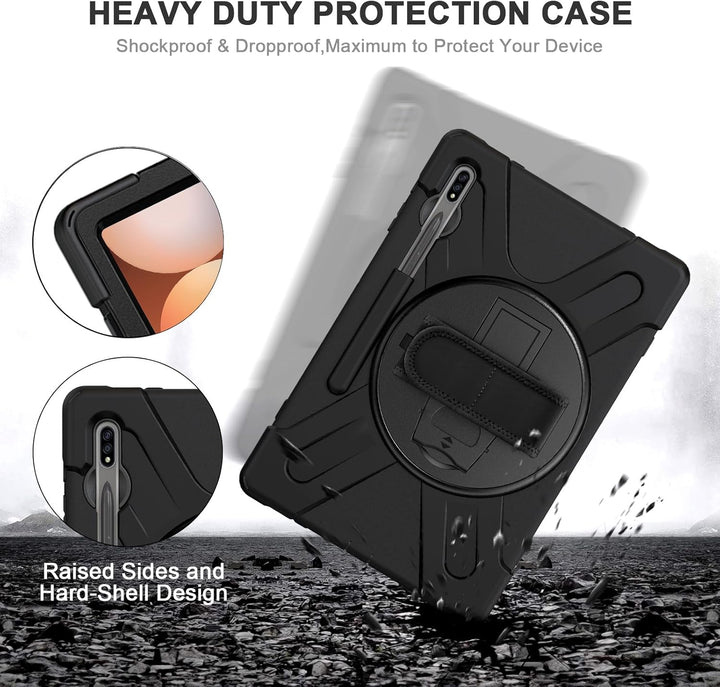 Gerutek Hülle für Samsung Galaxy Tab S7 FE/Tab S8 Plus/Tab S7 Plus 12,4 Zoll mit Displayschutz, Stos