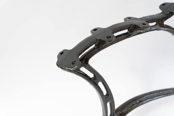 SEZAM Bankfüsse aus Gusseisen Schwarz x 2 Stück, mit Rückenlehne - 51 x 36 x 75 cm, für 6 Holzbankbr