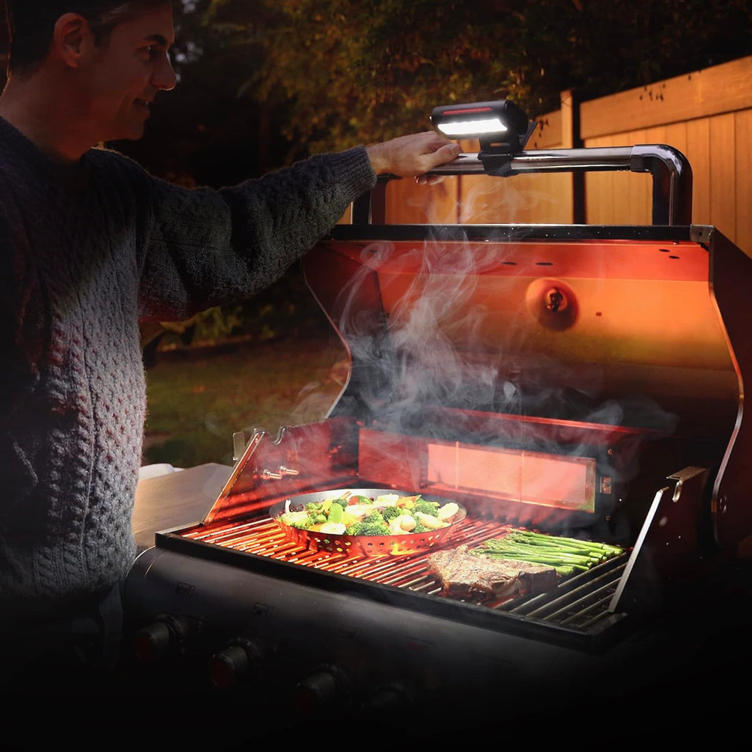 Mr. Bar-B-Q Super helles BBQ LED Grill Dual Action Licht, verstellbarer Lichtkopf und Gurt für den g