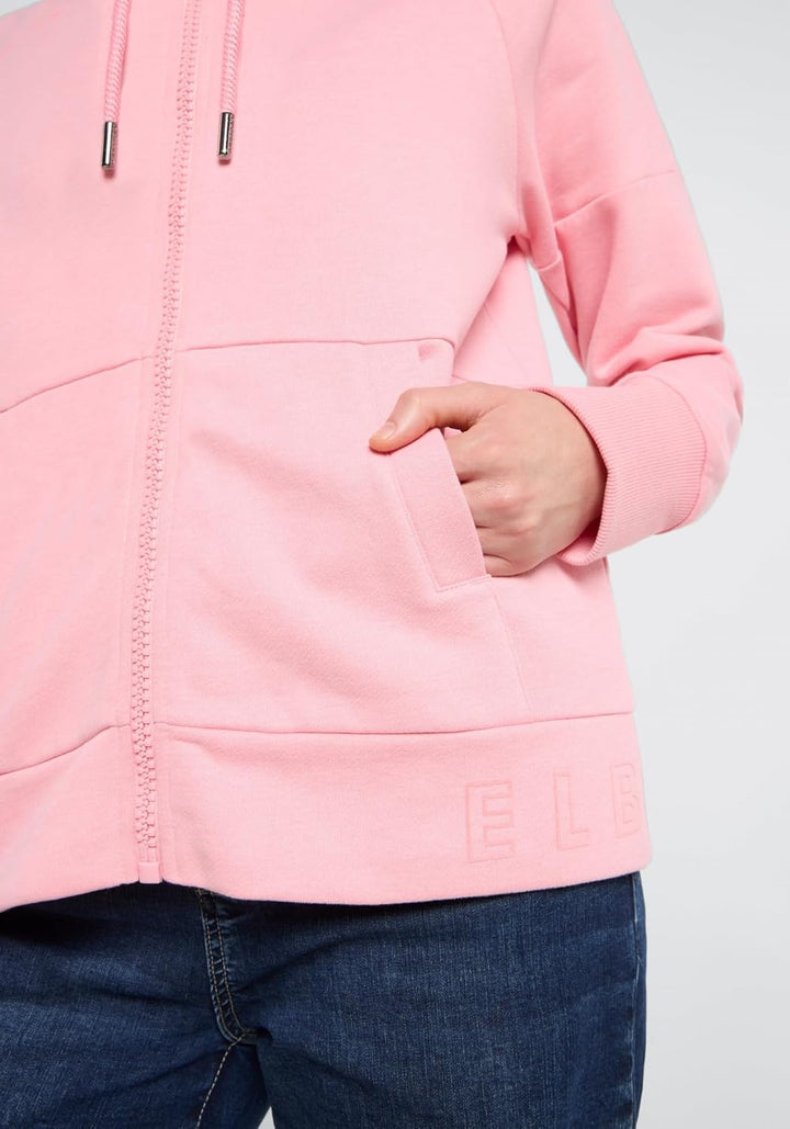 Elbsand Ainele Damen Sewatjacke mit Stehkragen, Sweatshirt mit Zip Verschluss, Regular Fit M Shell P