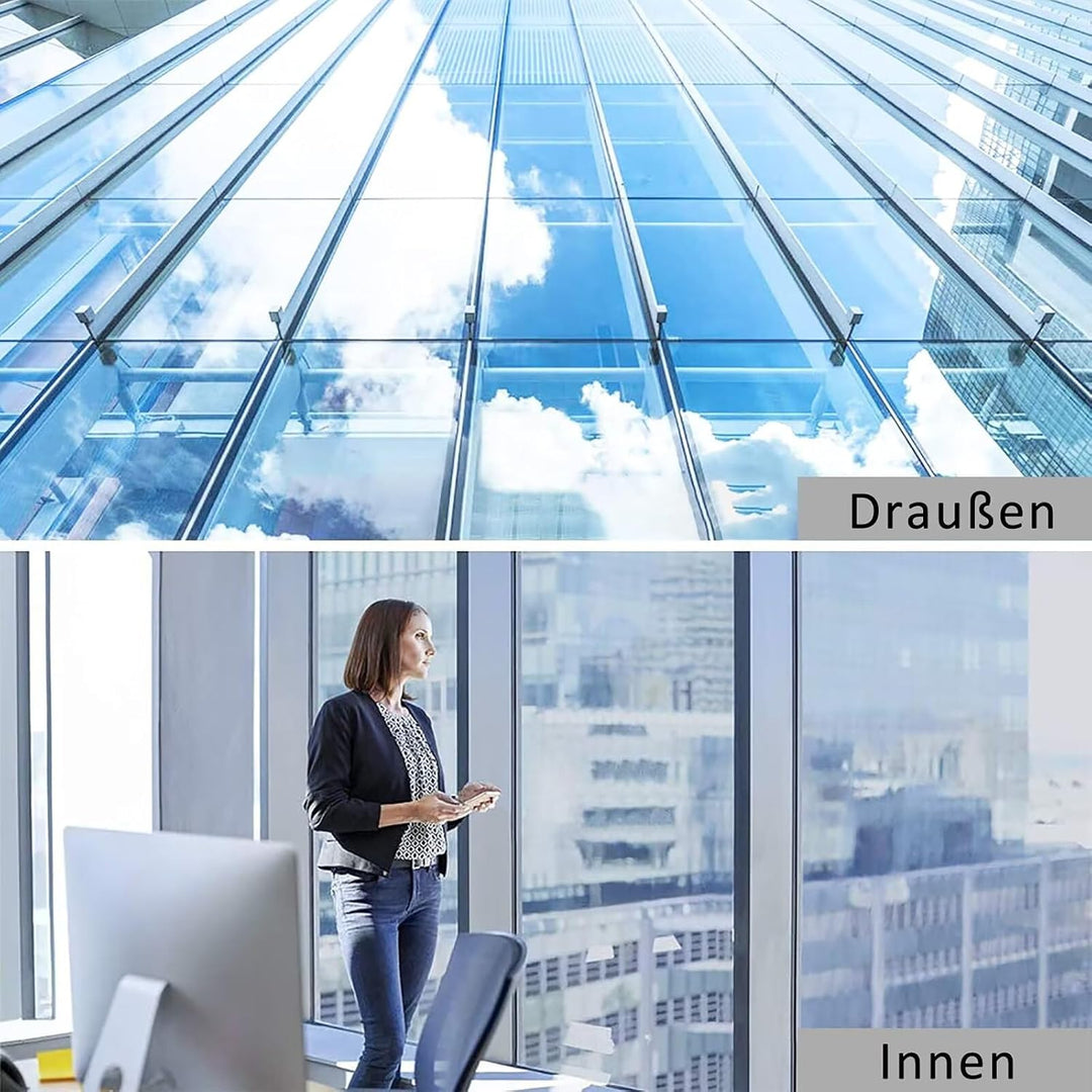 Cycbiki UV400 Schutz Spiegelfolie Fenster Sichtschutz 45 * 400cm reflektierende Selbsthaftend Sonnen