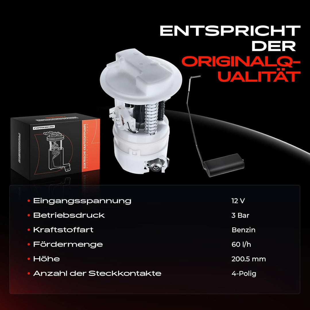 Frankberg Kraftstoffpumpe Benzinpumpe Kraftstoff-Fördereinheit Modul Satz 4-Polig Kompatibel mit Twi