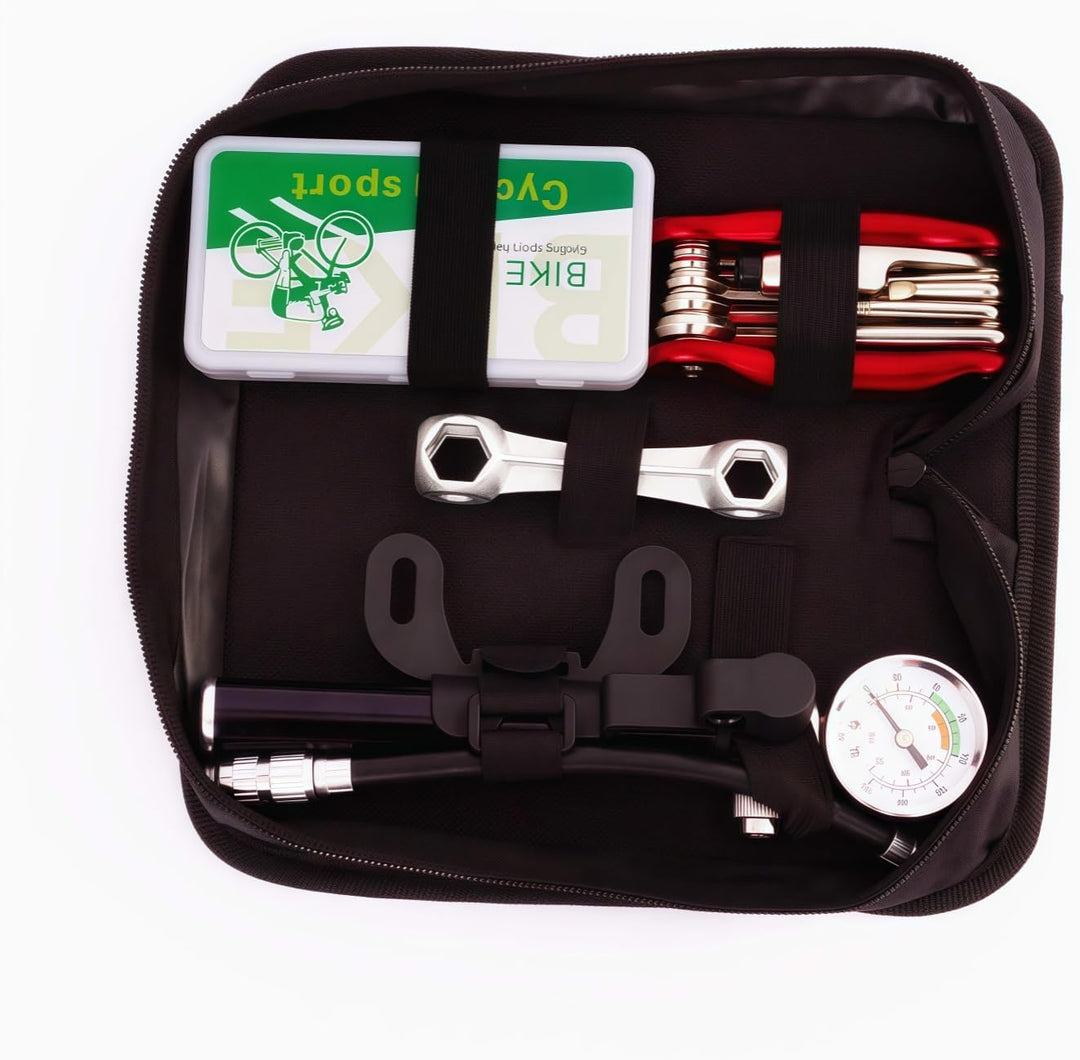 COZYROOMY Fahrrad Reifen Reparaturset - Reparatur Werkzeug Set mit 210 Psi-Minipumpe 10 in 1 Multito