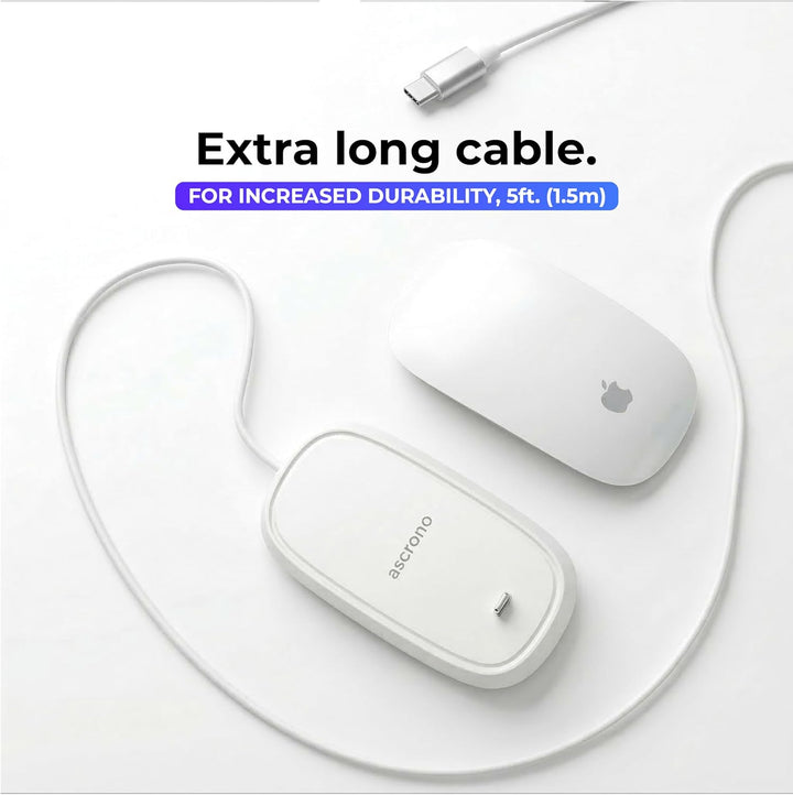 Ascrono - Ladestation kompatibel mit Magic Mouse - Weiss - Perfektes Zubehör | Nutzbar als Ladestati