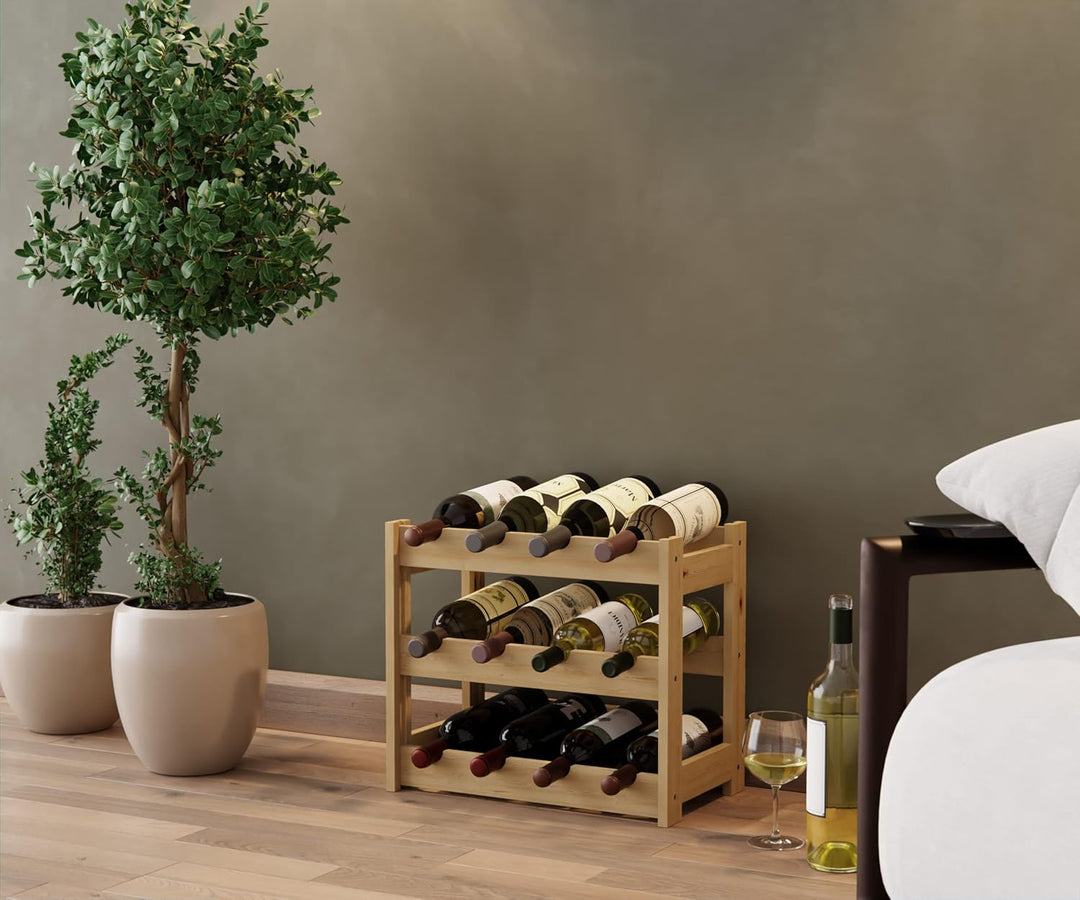 Lenmar, Weinregal aus Holz für Flaschen, Natur, RW-1, Wein, Flaschenregal, Kellerregal, Regale, Flas
