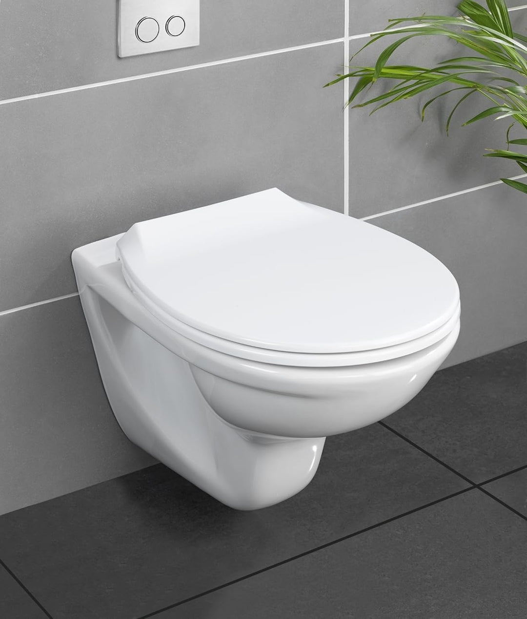 WENKO Premium WC-Sitz Kos Weiss, Toilettendeckel mit Absenkautomatik und Fix-Clip Hygiene Befestigun