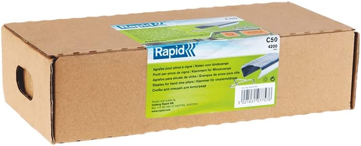 Rapid Ringklammern C50 Stahl, 4.200 Stk., für Sicherung von Zweigen und Rebruten, für LIG150 Bindeza