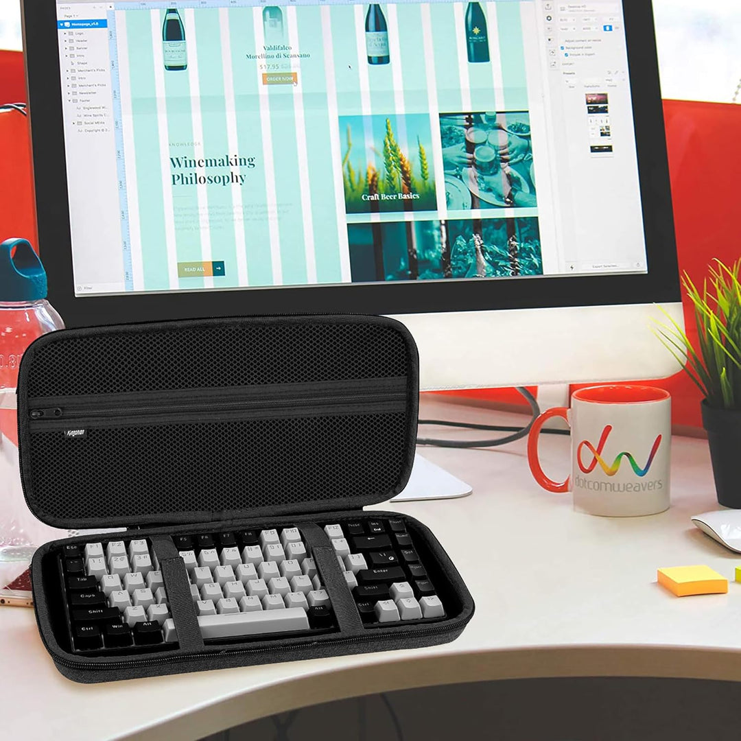 Hard 75% Keyboard Case, Hard Travel Storage Case for 84 Key Portable Keyboard, Compatible with Keych