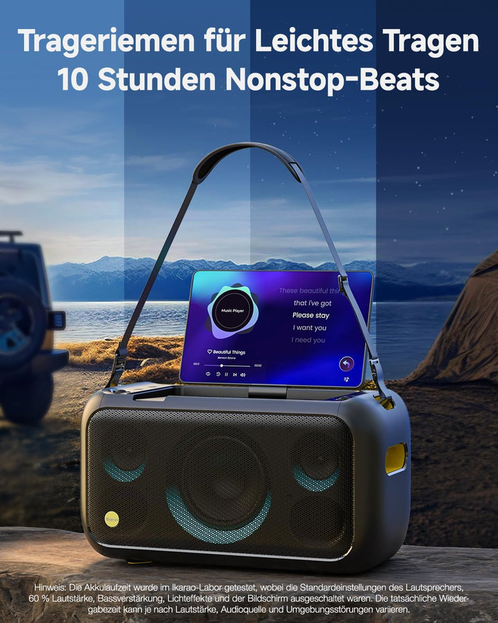 Karaoke-Maschine für Erwachsene mit Textanzeige, eingebautem 13,3"-Bildschirm, echte All-in-One-Kara