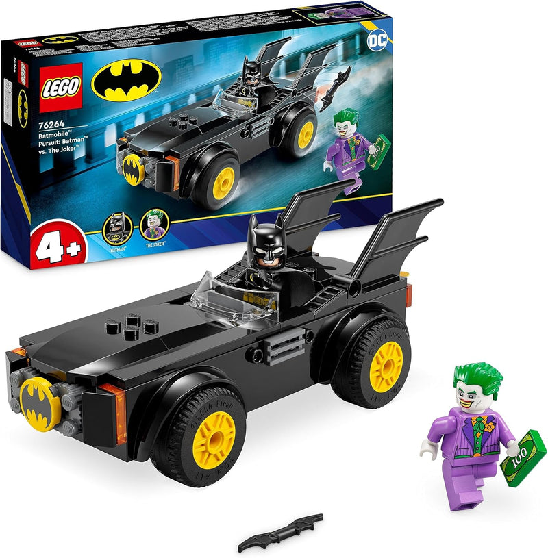 LEGO DC Verfolgungsjagd im Batmobile: Batman vs. Joker Spielzeugauto-Set, Superhelden-Starterset mit