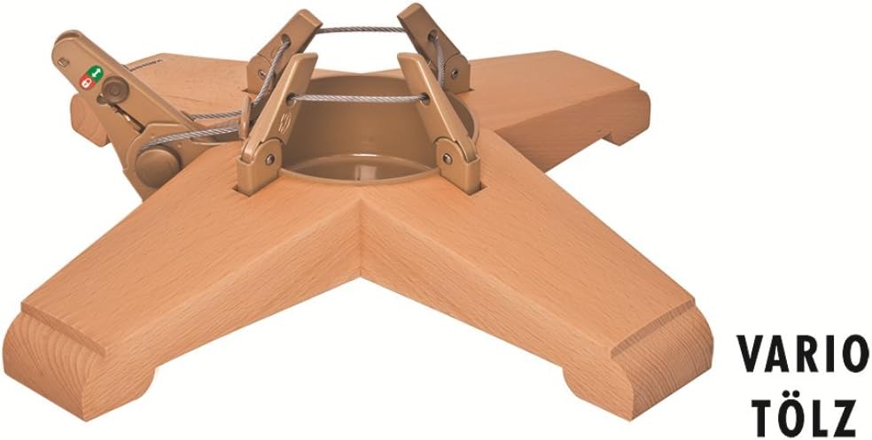 KRINNER® Weihnachtsbaum Christbaumständer Vario Tölz Massivholz Buche Design 47cm inkl. Fusspedal-un