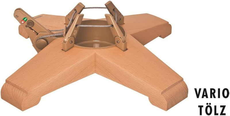 KRINNER® Weihnachtsbaum Christbaumständer Vario Tölz Massivholz Buche Design 47cm inkl. Fusspedal-un