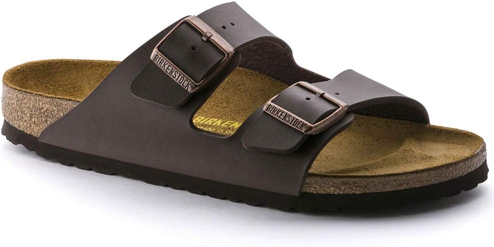 BIRKENSTOCK Unisex Arizona Birko-Flor Nubukleder Weit Pantoletten 39 EU Braun Dunkelbraun, 39 EU Bra