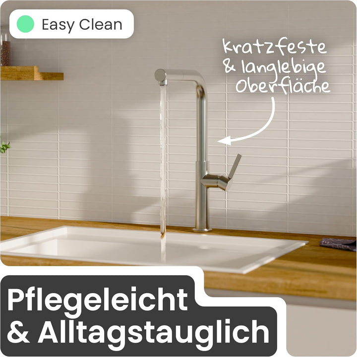 instmaier Cassia | Niederdruck Küchenarmatur mit herausziehbarem Auslauf | Edelstahl | Wasserhahn Kü