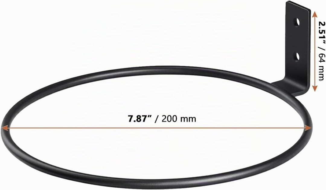 8 Stück Blumentopfhalter Wand Metall 20 cm, Schwarz Blumentopf Wandhalterung Ring, Wand Blumentopfha