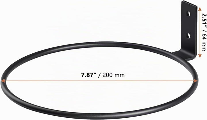 8 Stück Blumentopfhalter Wand Metall 20 cm, Schwarz Blumentopf Wandhalterung Ring, Wand Blumentopfha