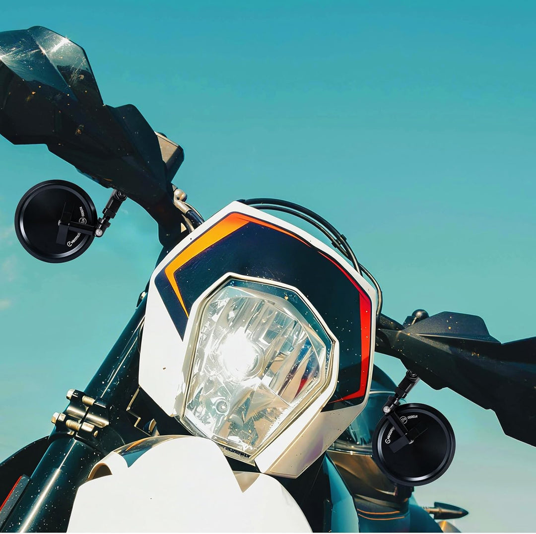 evermotor Motorrad Spiegel, E-geprüft Lenkerendenspiegel mit Klemme | Ø95 mm Unterlenker Spiegel , C
