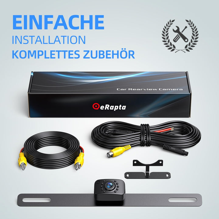 eRapta HD 1080P Rückfahrkamera, AHD-kompatibel, Metallgehäuse, IP69 wasserdichtes Universal Rückfahr