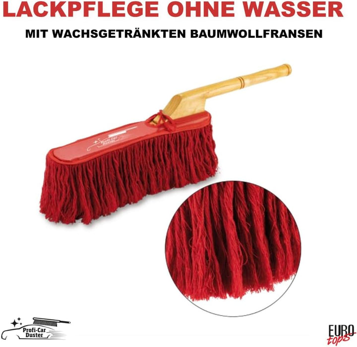 EUROtops Profi Car Duster Handbesen, Auto-Reinigung ohne Wasser Rot Extra Lang, Rot Extra Lang