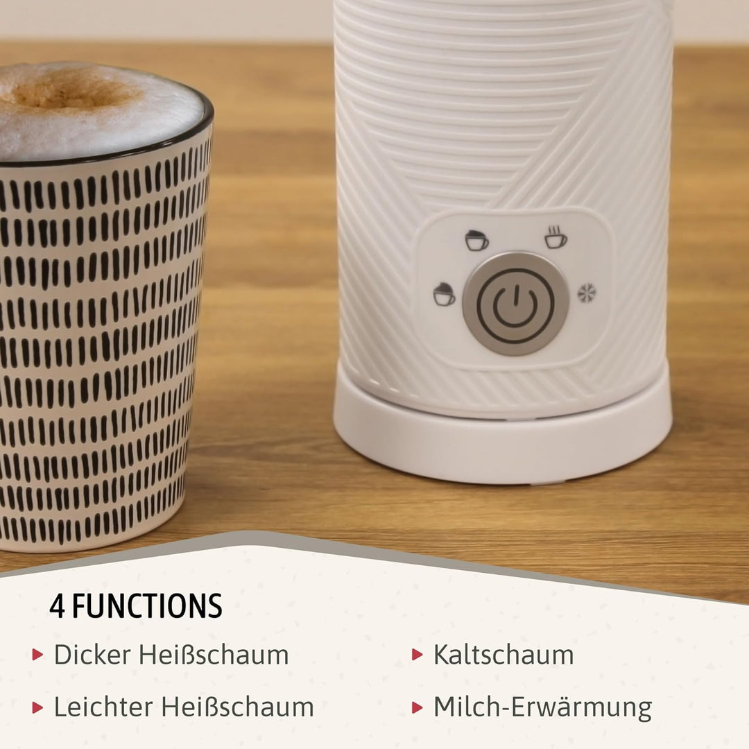 briebe Elegance Milchaufschäumer 4-in-1 Elektrische, Heiss/Kalt Aufschäumdüse 130ml für Kaffee Latte