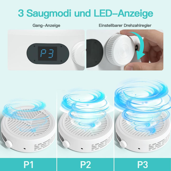 Professioneller Nagelstaubabsauger 120W, 3-Stufig Regelbar, LED-Anzeige, 12.000 U/min, Leistungsstar