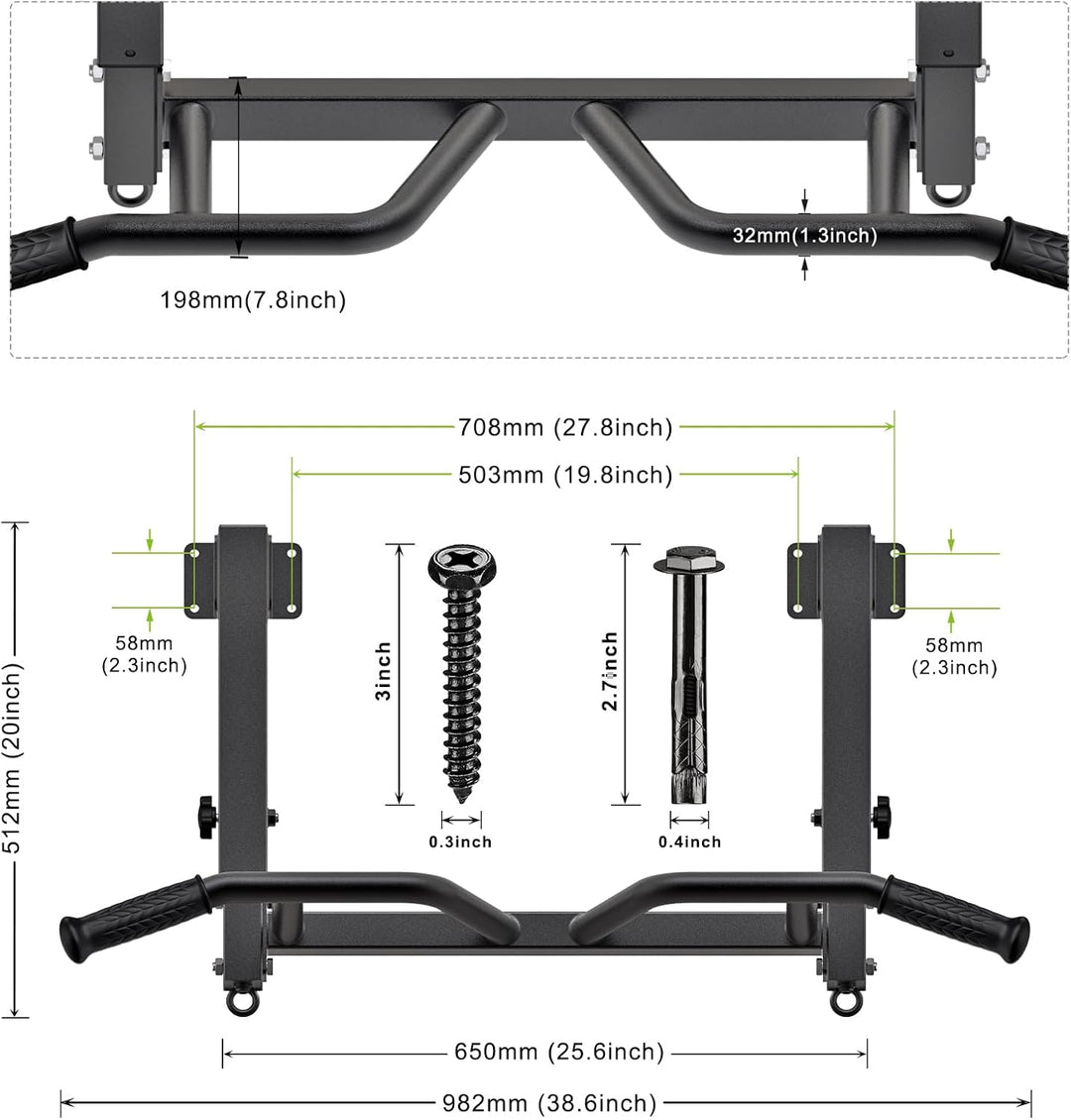 SELEWARE Klimzugststange Wand Klimmzugstange Decke -Pull Up Bar Klimmzugstange zur Deckenmontage, ve
