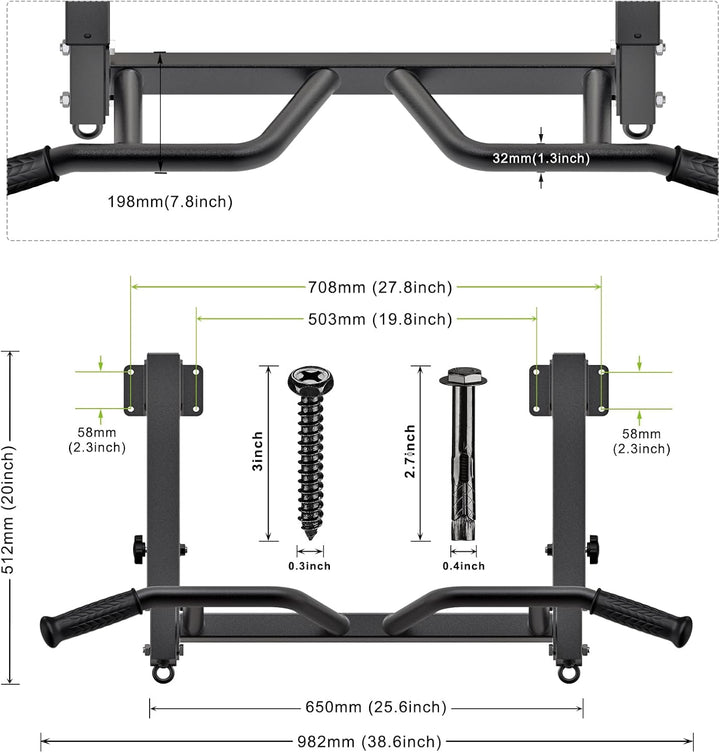 SELEWARE Klimzugststange Wand Klimmzugstange Decke -Pull Up Bar Klimmzugstange zur Deckenmontage, ve