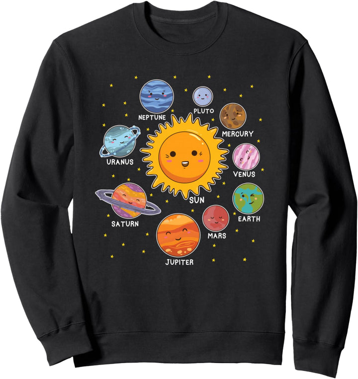 Sonnensystem Weltraumplaneten für STEM Kinder Jungen Mädchen Kleinkinder Sweatshirt