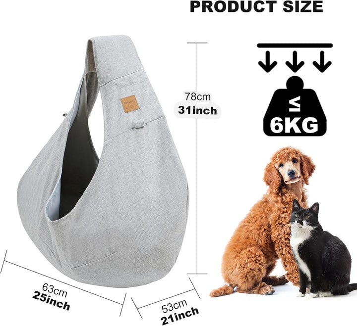 PETCUTE Hundetasche für Kleine Hunde bis 6 kg,Freihändig, Atmungsaktiv,Hundetragetasche mit Tasche,S
