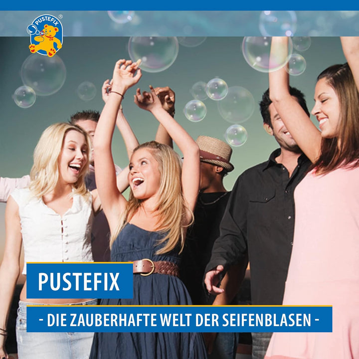 PUSTEFIX Party-Bubbler blau I 1000 ml Seifenblasenwasser I Bunte Bubbles Made in Germany I Seifenbla