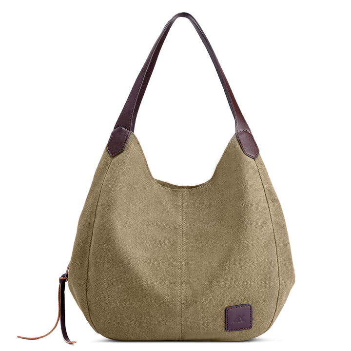 DIRRONA Mode Damen Canvas Handtasche Damen Canvas Schultertasche Canvas Tragetasche Leicht Sanft Han