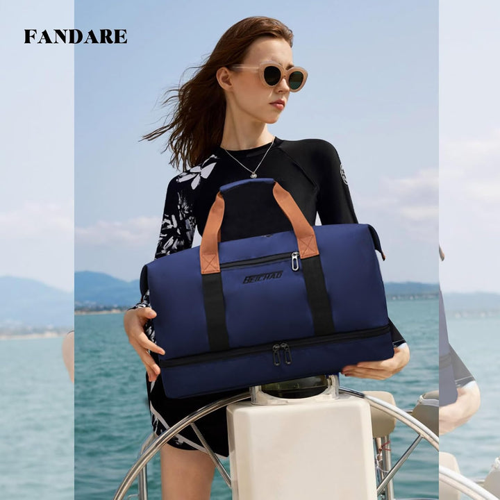 FANDARE Reisetaschen Handgepäck Duffel Tasche Sporttasche Übernachtung Sporttasche Tote Handtasche D