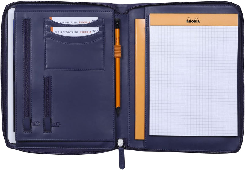 Rhodia 168104C - Konferenzmappe Rhodiarama 19,5x25,5 cm, mit Etui, dehnbare Haupttasche, 2 flache Re