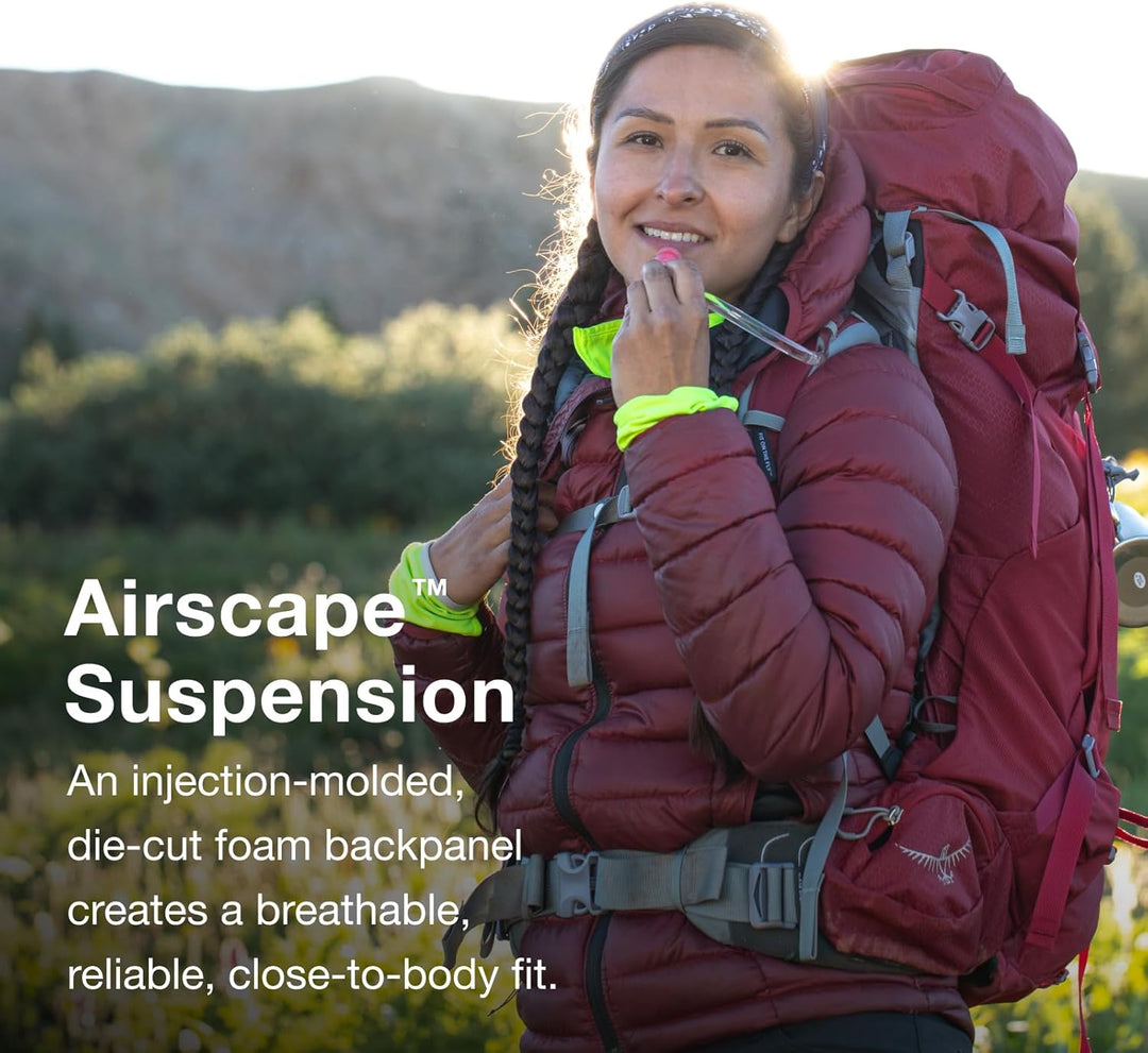 Osprey Ariel 65 Trekkingrucksack für Frauen Claret Red WM/L, Claret Red WM/L