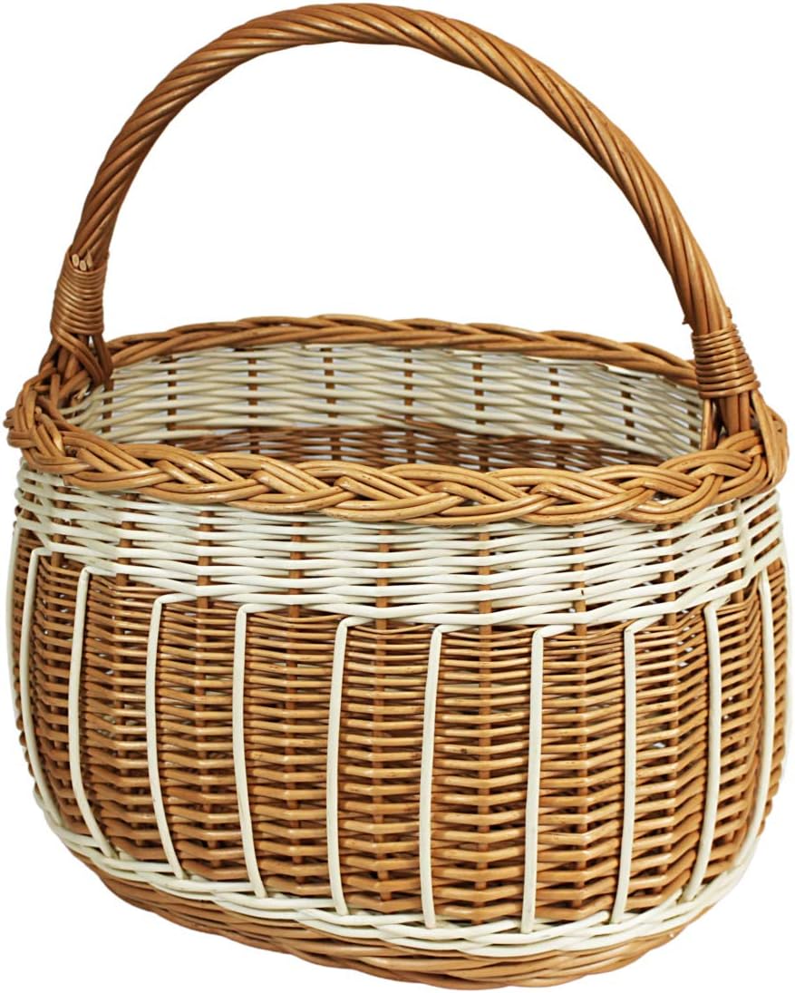 Weidenkorb, Einkaufskorb, Obst- oder Gemüsekorb, Pilzkorb, Picknickkorb 37 x 17 / H 21/40 cm
